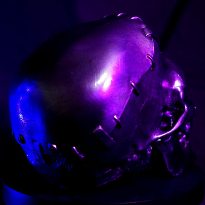 Chrome-Painted Frankenstein Monster Skull