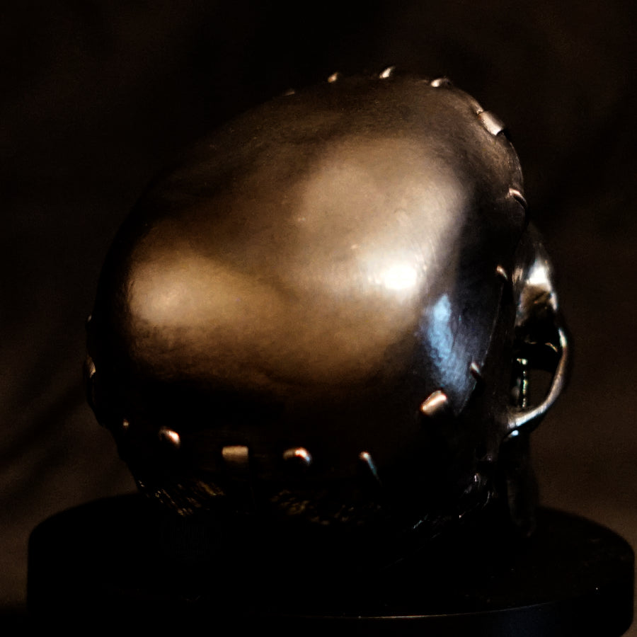 Chrome-Painted Frankenstein Monster Skull