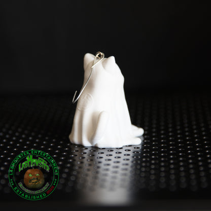 Paint-Your-Own Ghost Kitty Christmas Ornament - 3D Printed Cute Cat Ghost Blank DIY Kit - Spooky Sweet Halloween/Christmas Decor