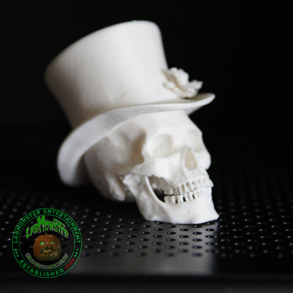 Paint-Your-Own Gothic Skull Christmas Ornament with Top Hat – Unpainted 3D Printed PLA Blank – DIY Creepmas Decoration