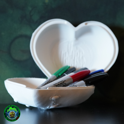 Franken Heart Box, 3D Printed Paint Your Own DIY Trinket Box, Gothic Horror Gift, Dark Desk Accessory