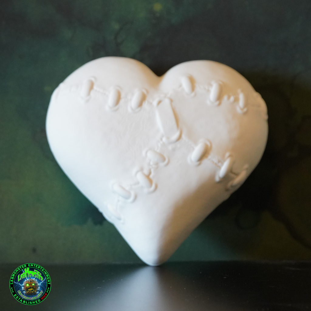 Franken Heart Box, 3D Printed Paint Your Own DIY Trinket Box, Gothic Horror Gift, Dark Desk Accessory