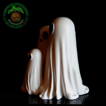Large Ghost Family Halloween Cute Decor - Original Design, Hand Painted Details, Table and Office Spooky Decor