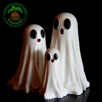 Large Ghost Family Halloween Cute Decor - Original Design, Hand Painted Details, Table and Office Spooky Decor