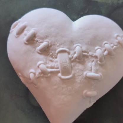 Franken Heart Box, 3D Printed Paint Your Own DIY Trinket Box, Gothic Horror Gift, Dark Desk Accessory